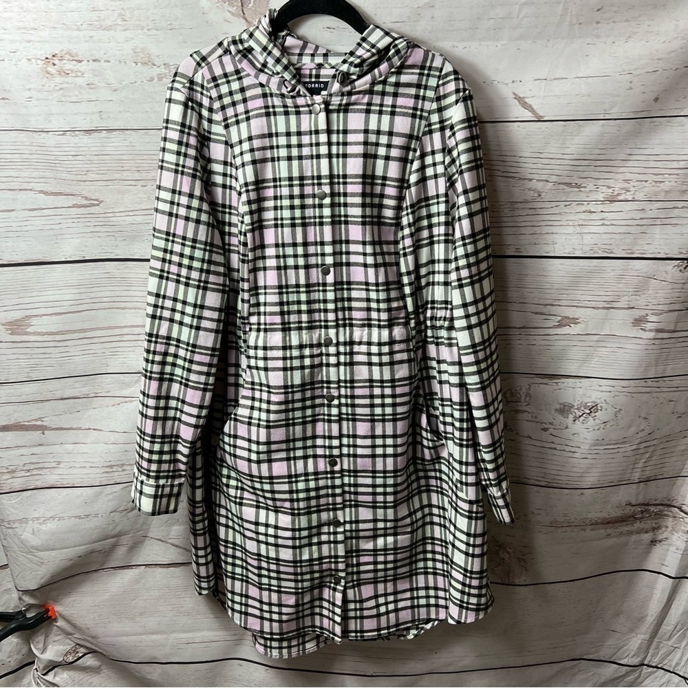 Nwot Torrid Flannel Hooded Anorak - Picture 2 of 8